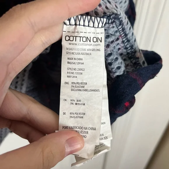 Cotton On Navy/Red Plaid Short Sleeve Dress Sz S - Picture 6 of 6